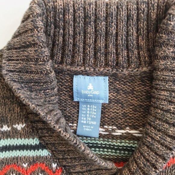 Babygap factory Carmel khaki cardigan EUC 6-12m - Picture 3 of 4